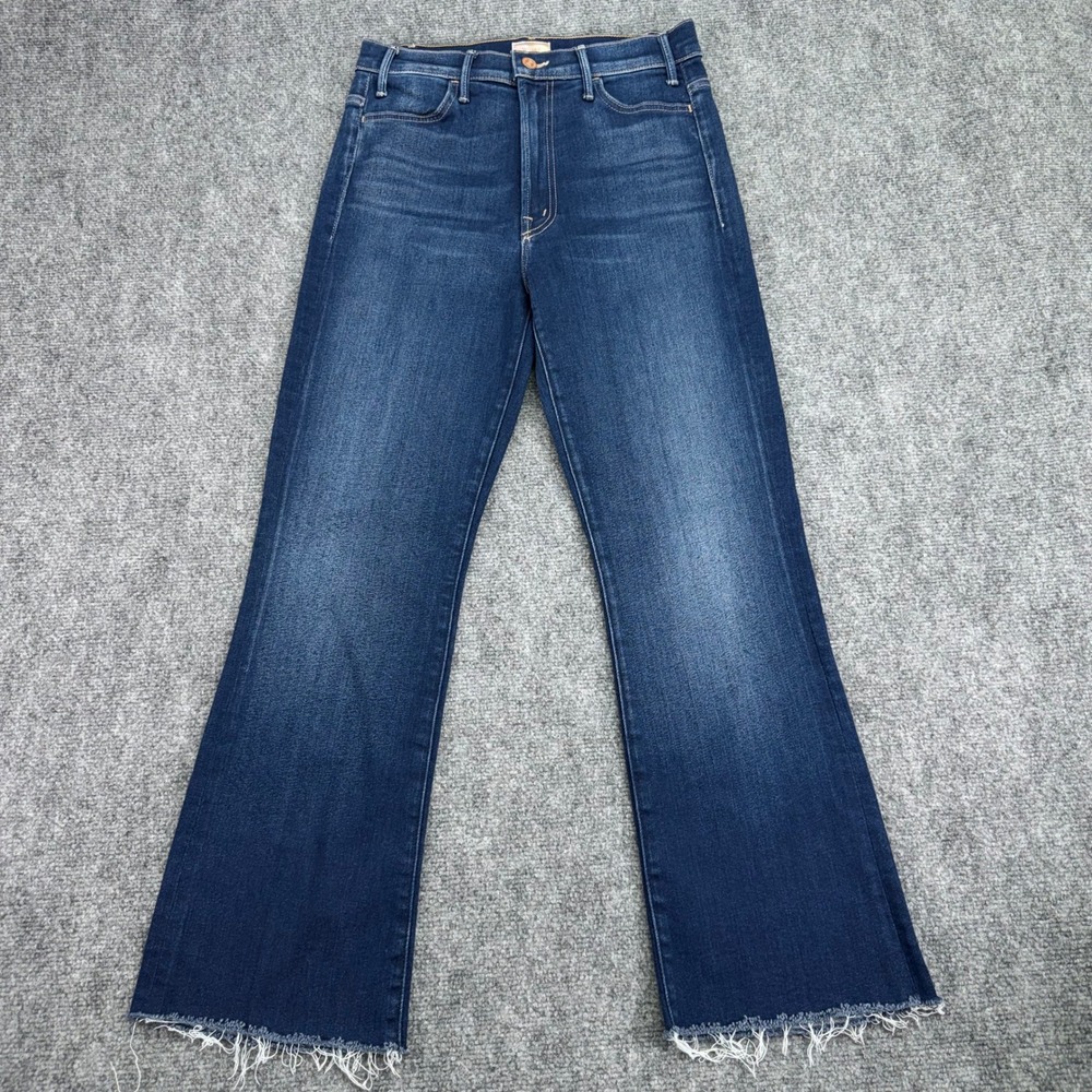 MOTHER Jeans Women's 29 (Fits 28x27) Blue Home Movies The Hustler Ankle Fray USA